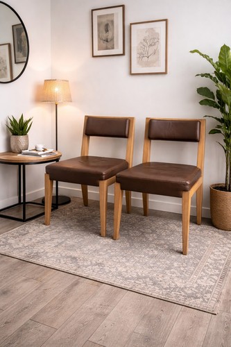Pair beechwood leather - pair,