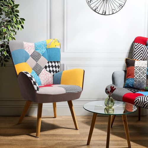 Patchwork upholstered linen - upholstered,