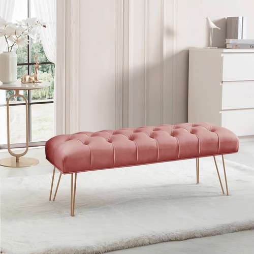 Velvet bedroom bench footrest - bench,