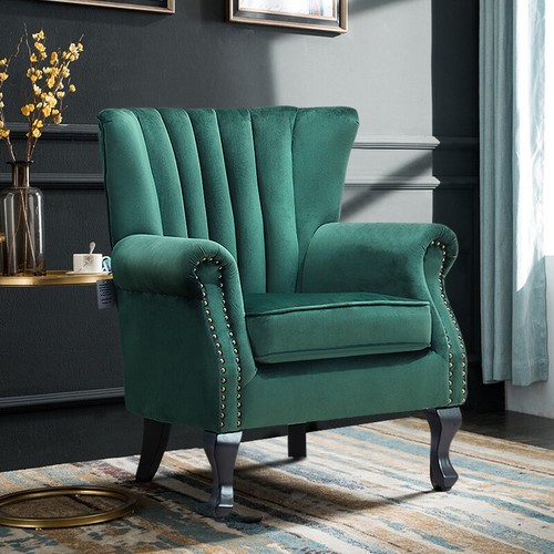 Vintage wingback armchair sofa - vintage,