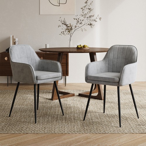 Grey velvet upholstered dining - grey,
