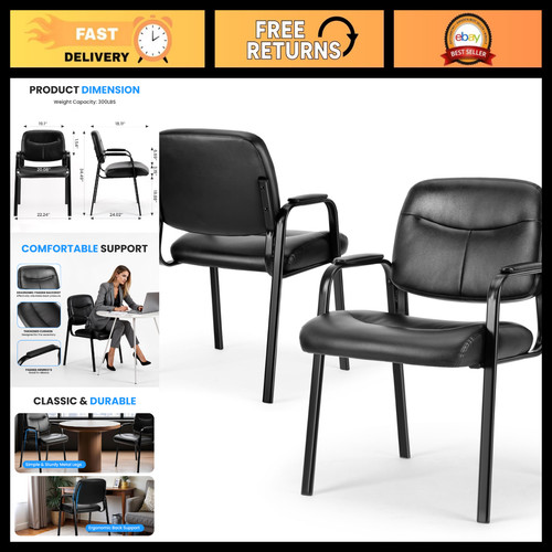 Padded leather guest chairs - leather,