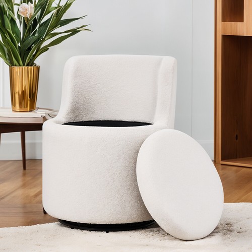 White teddy boucle chair - boucle, cozy
