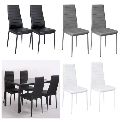 Leather dining chairs set - leather,