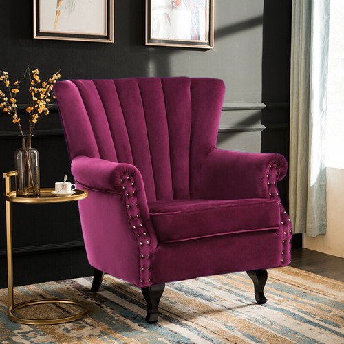 Retro wine red armchair - red,